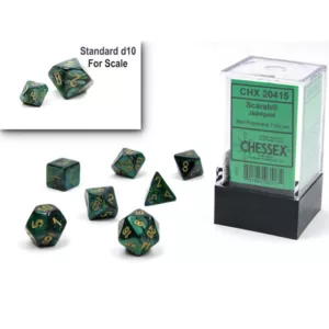Set de 7 mini dés Scarab Polyhedral Jade/Or
