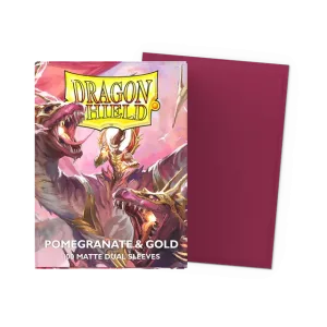 Dragon Shield – Dual Matte Sleeves Special – Pomegranate & Gold – Standard Size