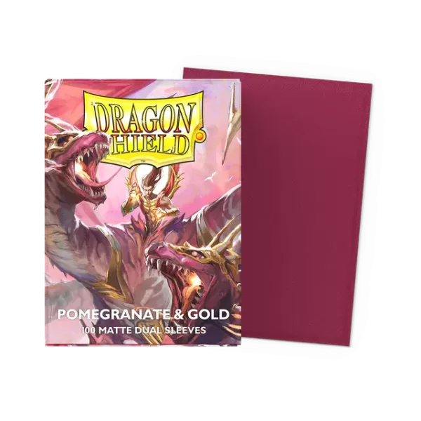 Dragon Shield – Dual Matte Sleeves Special – Pomegranate & Gold – Standard Size