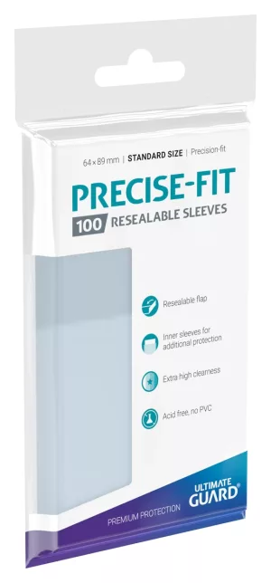 Ultimate Guard – Precise-Fit Sleeves Standard Size (100) - Resealable