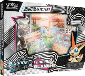 Écarlate et Violet - Collection Illustration Victini EV 10.5 Foudre Noire et Flamme Blanche