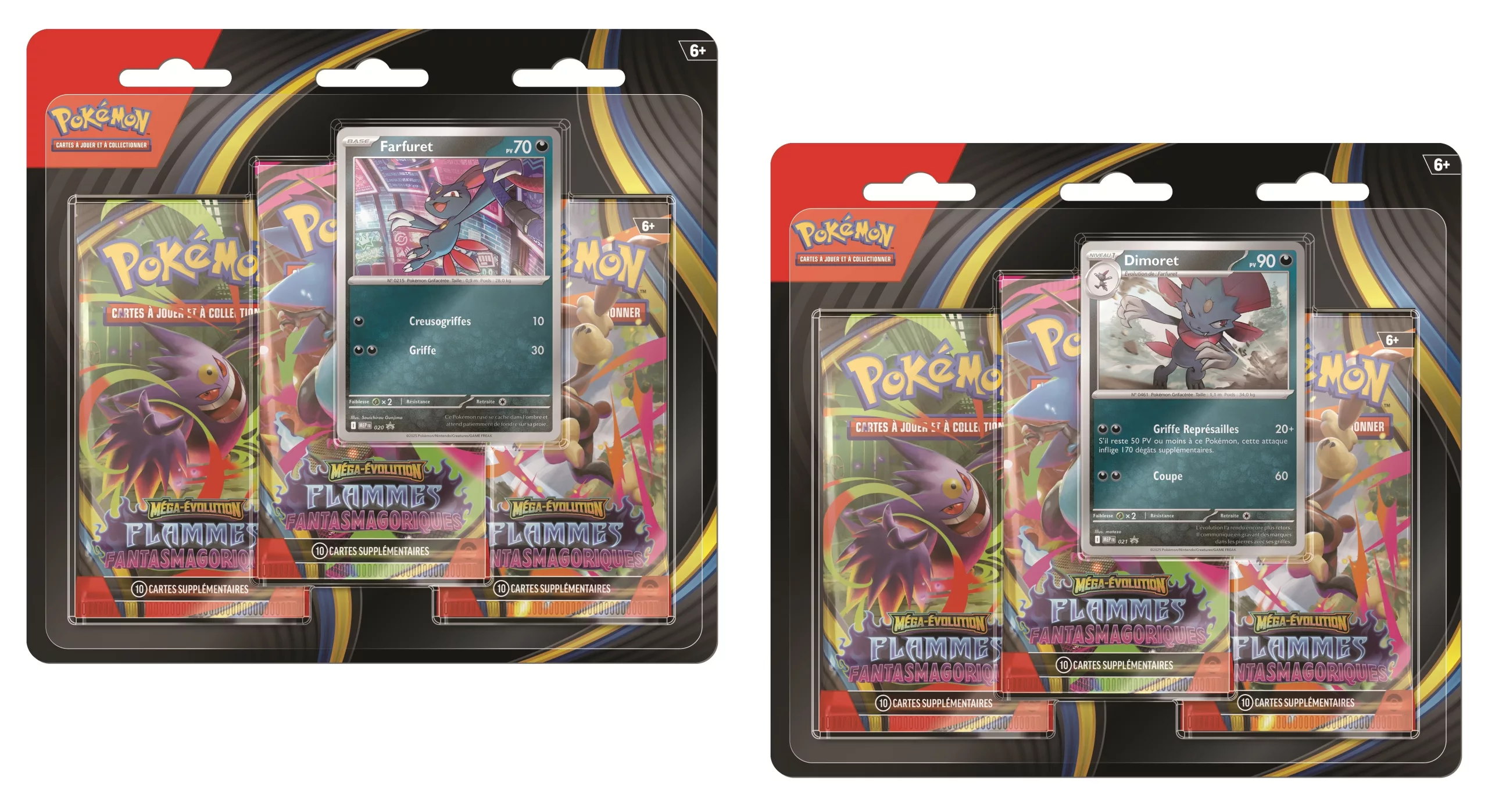 Pokémon – ME02 Méga-Évolution - Flammes Fantasmagoriques – Pack Blister de 3 Boosters