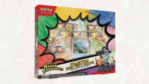 Pokémon – ME2.5 Méga-Évolution - Héros Transcendants – Collection avec pin’s Deluxe Premiers Partenaires
